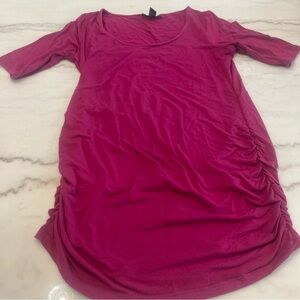 A Pea In The Pod Maternity Fuscia Pink Mini Dress Short Sleeve Size Small